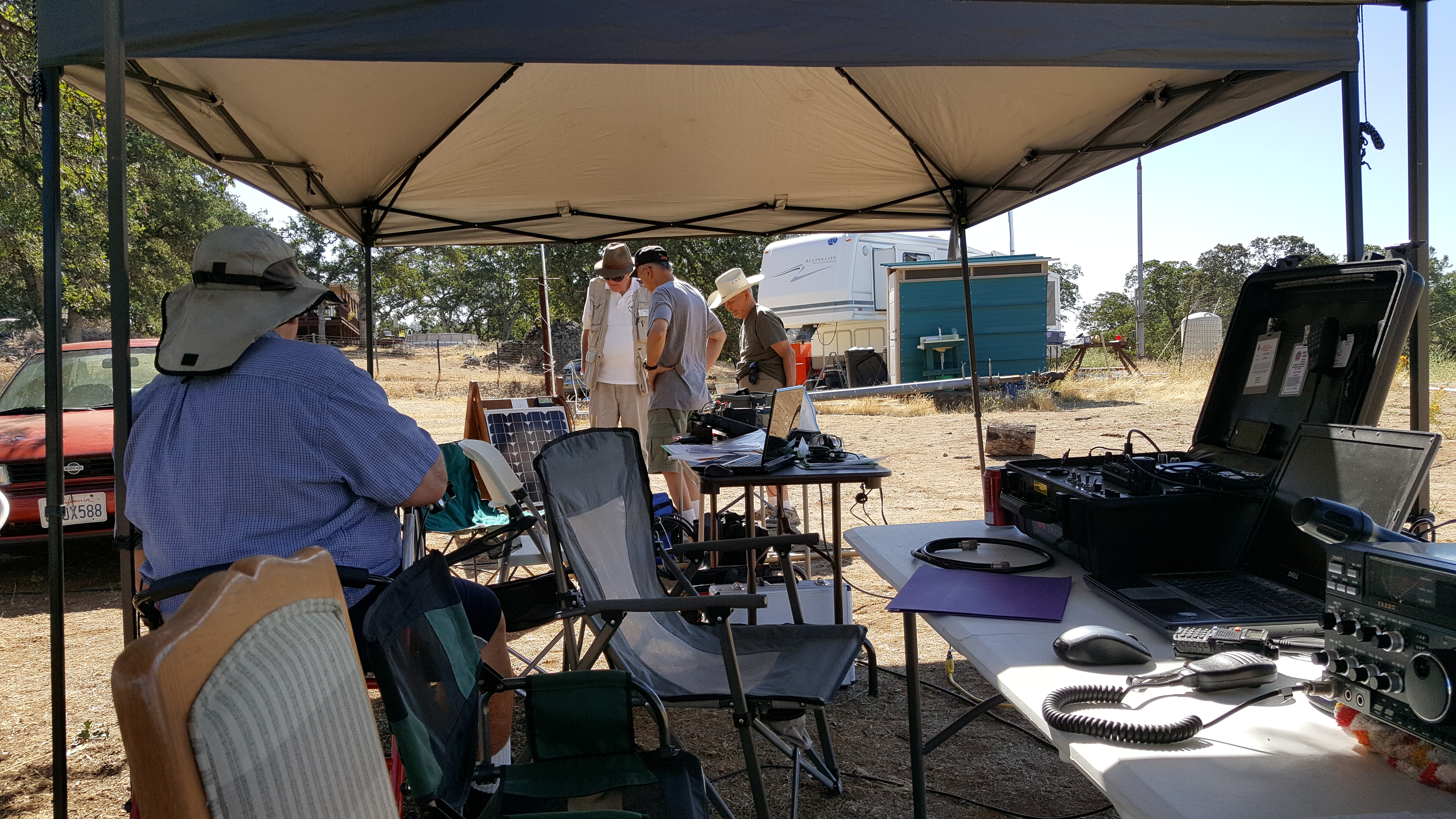 The Field Day crew works the morning hours