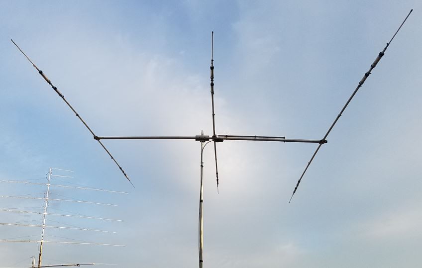 Looking up to our Yagi antenna