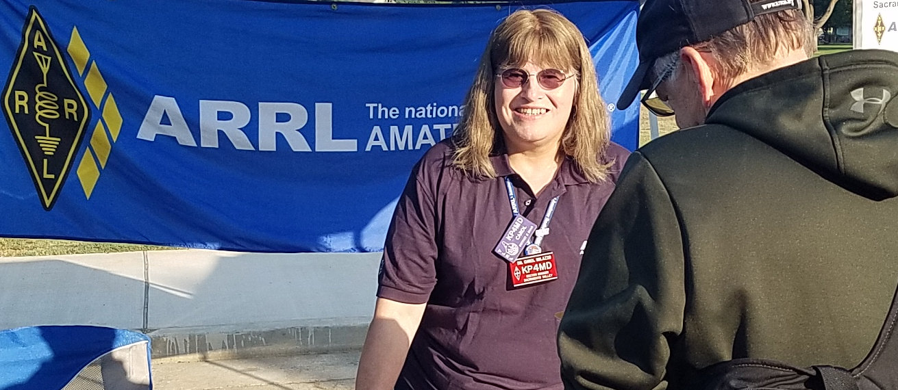 ARRL Section Manager Carol Milazzo promotes ARRL membership and services