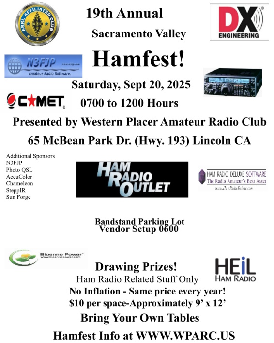 Our fabulous Ham Fest Flyer for 2025